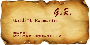 Galát Rozmarin névjegykártya